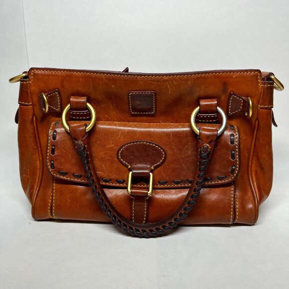 Dooney & Bourke Purse  Leather Buckle Satchel Bag purse Designer - Picture 1 of 4